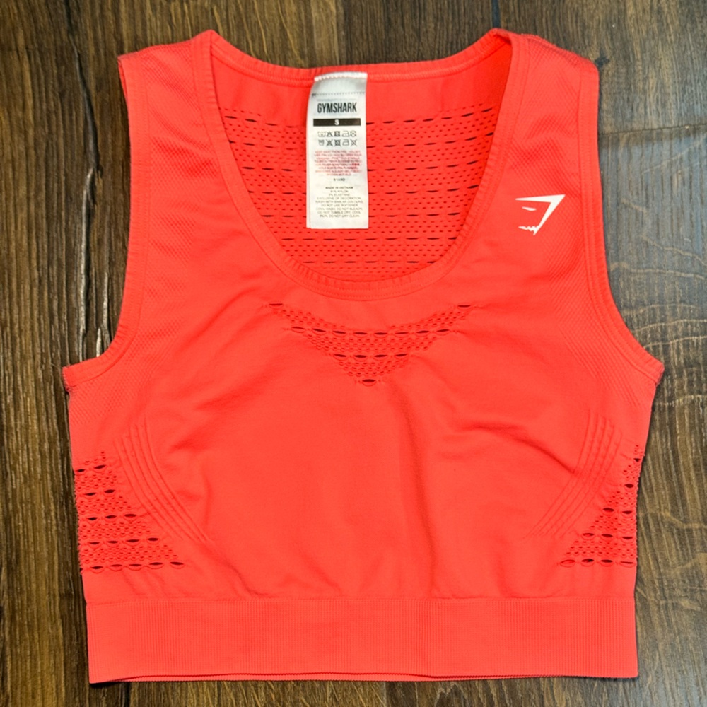 Gymshark Coral Red Seamless Sports Crop Top